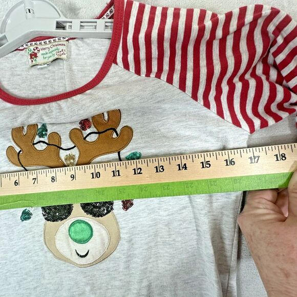 Vintage Made Especially For You Poof Girl XL Reindeer T Shirt Sequin Applique - Picture 7 of 9